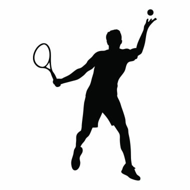 siyah siluet top ile tenis oyuncusu