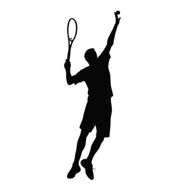 tenis oyuncusu siluet vektör tasarımı