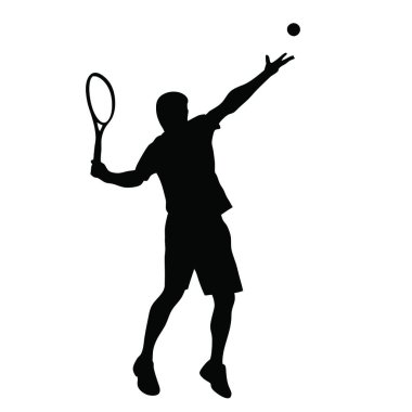 Tenisçi silueti. vektör çizimi tasarımı