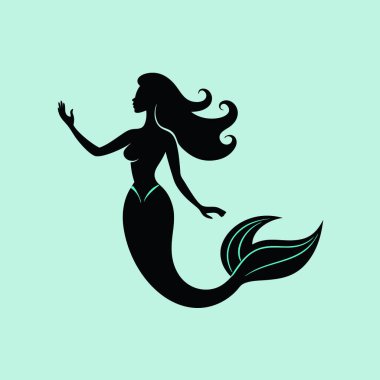 Deniz dalgası vektörü olan denizkızı