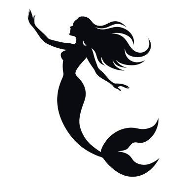 Siyah bikinili bir kadının vektör silueti