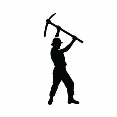 Baltalı bir işçinin silueti.