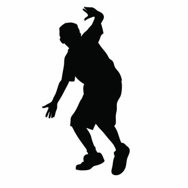 Bir erkek basketbolcunun silueti.