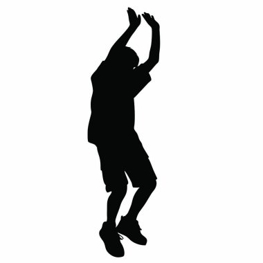 Beyaz arkaplanda basketbol oyuncusunun silueti