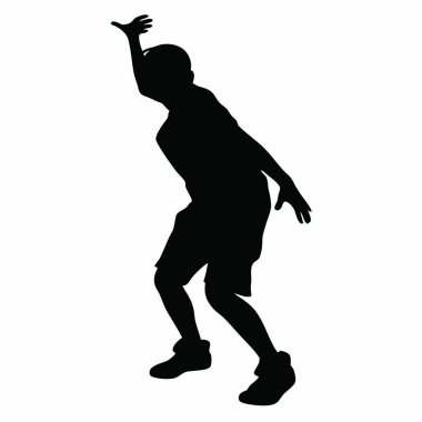 Top oynayan bir basketbolcunun silüeti..