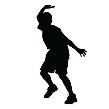 Beyaz arka planda bir basketbol oyuncusunun silüeti