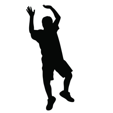 Taşaklı bir adamın silüeti, vektör çizimi