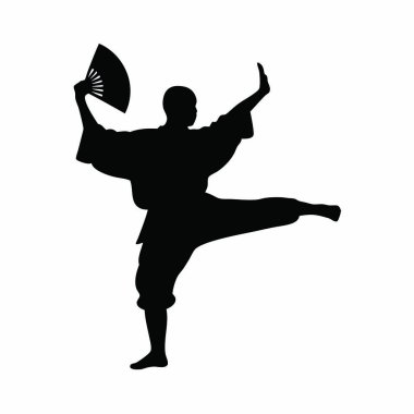 Geleneksel kimonolu bir adamın vektör çizimi.