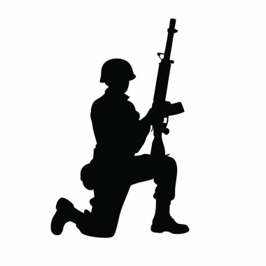 Üniformalı siluet giyen asker. Askeri askerlerin vektör çizimi