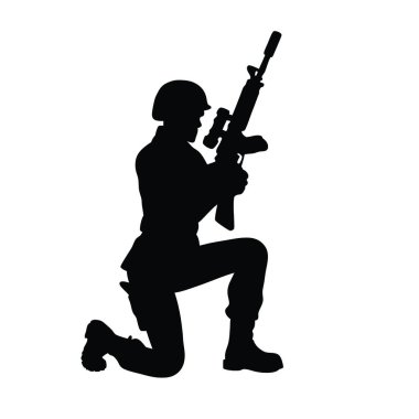 Silahlı asker silueti