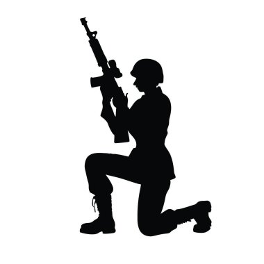 Tüfekli siluet asker
