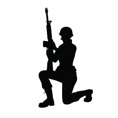 Beyaz arkaplanda asker silueti