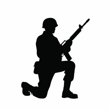 Tüfekli siluetli asker.