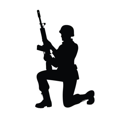 Silueti olan bir asker.