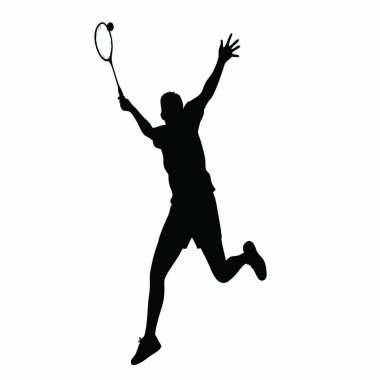 Tenis oynayan adam siluet vektörü