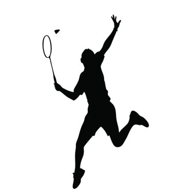 Tenis oyuncu siluet, vektör çizim