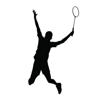 Tenisçi adam siluet vektörü