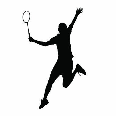 Tenis oyuncusu siluet vektörü.