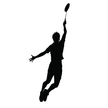 siluet bir tenis oyuncusu.