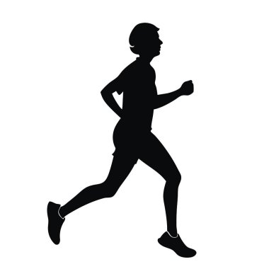 Çalışan bir adam silüeti. vektör çizim.