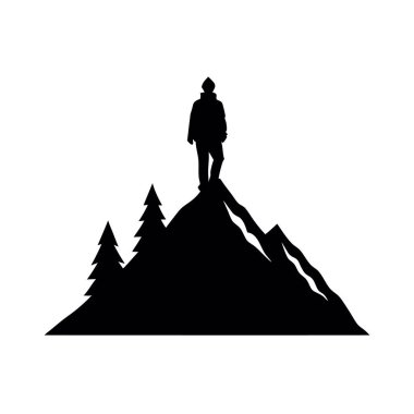 Beyaz arkaplanda dağ silueti