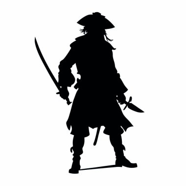 Kılıçlı siluet adam.