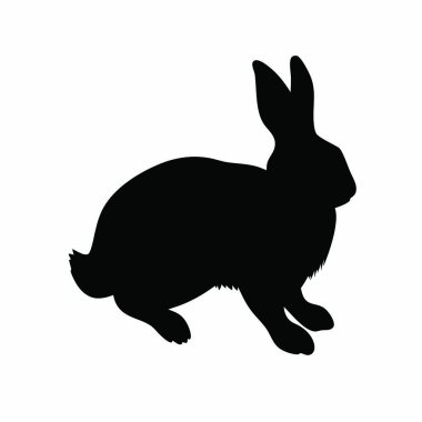 tavşan siluet vektör çizim