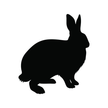 tavşan siyah siluet vektör simgesi