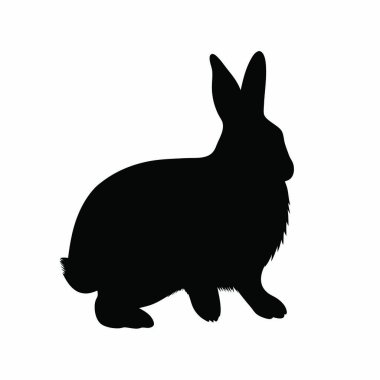 Beyaz arkaplanda siyah tavşanın vektör çizimi