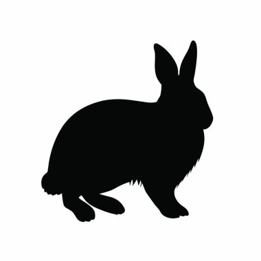 Tavşan vektör silueti. Tavşan ikonu. Tavşan. Hayvan. tavşan simgesi