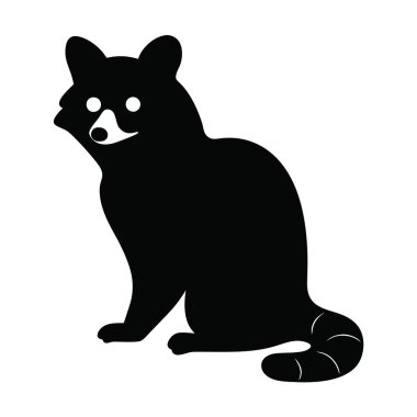 Siyah gözlü şirin bir kedinin siyah silueti, bir kedi, siyah pençeler, bir kedi, siyah bir kedi, siyah bir renk,