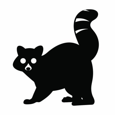 Kara kedi ikonu. siyah siluet.