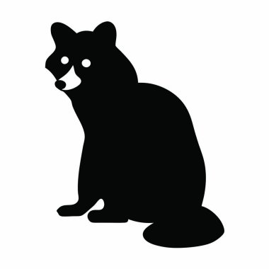 Kara kedi simgesi basit tarzı beyaz arka plan üzerinde izole