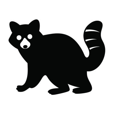 Şirin kedi ikonu. Siyah siluet. izole vektör illüstrasyonu.