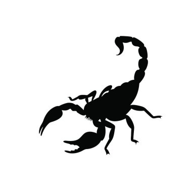 Siyah yengeç silueti. vektör illüstrasyonu