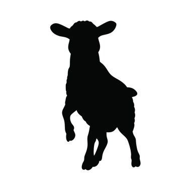 Beyaz arka planda koyun silueti