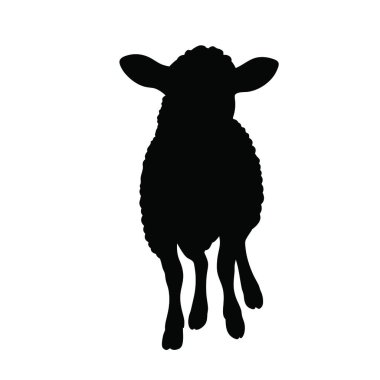 Kara koyun silueti izole edilmiş.