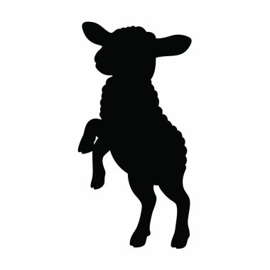 koyun silueti vektör illüstrasyonu