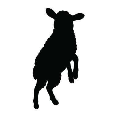 Beyaz arka planda koyun silueti