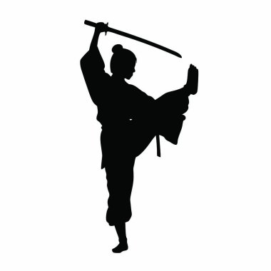 Karate adamının vektör silueti.
