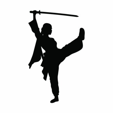 Dövüş sanatları karatesi. Karate silueti. Karateci