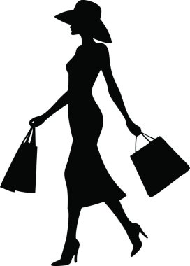Kadın alışveriş vektörü silueti
