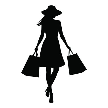 Elbiseli bir kız silüeti.