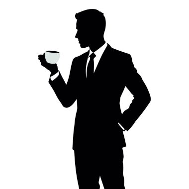 İş adamının siluetinin vektör çizimi