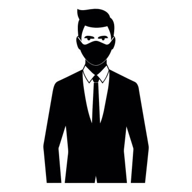 İş adamı avatar karakter ikon vektör illüstrasyon tasarımı