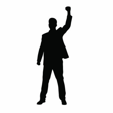 Vektör illüstrasyonunu yumruklamış bir adamın silüeti