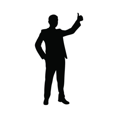 İş adamı silueti vektör illüstrasyonu