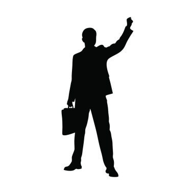 Beyaz arka plan üzerinde işadamı silüeti