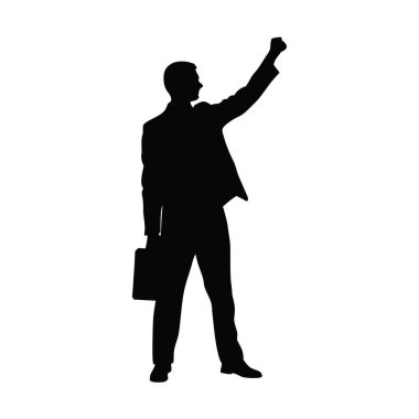 Yükselmiş siluet işadamı