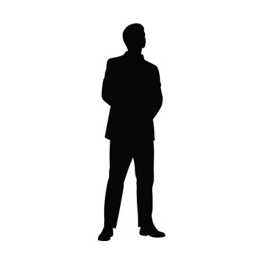 Beyaz arkaplanda iş adamı silueti vektörü